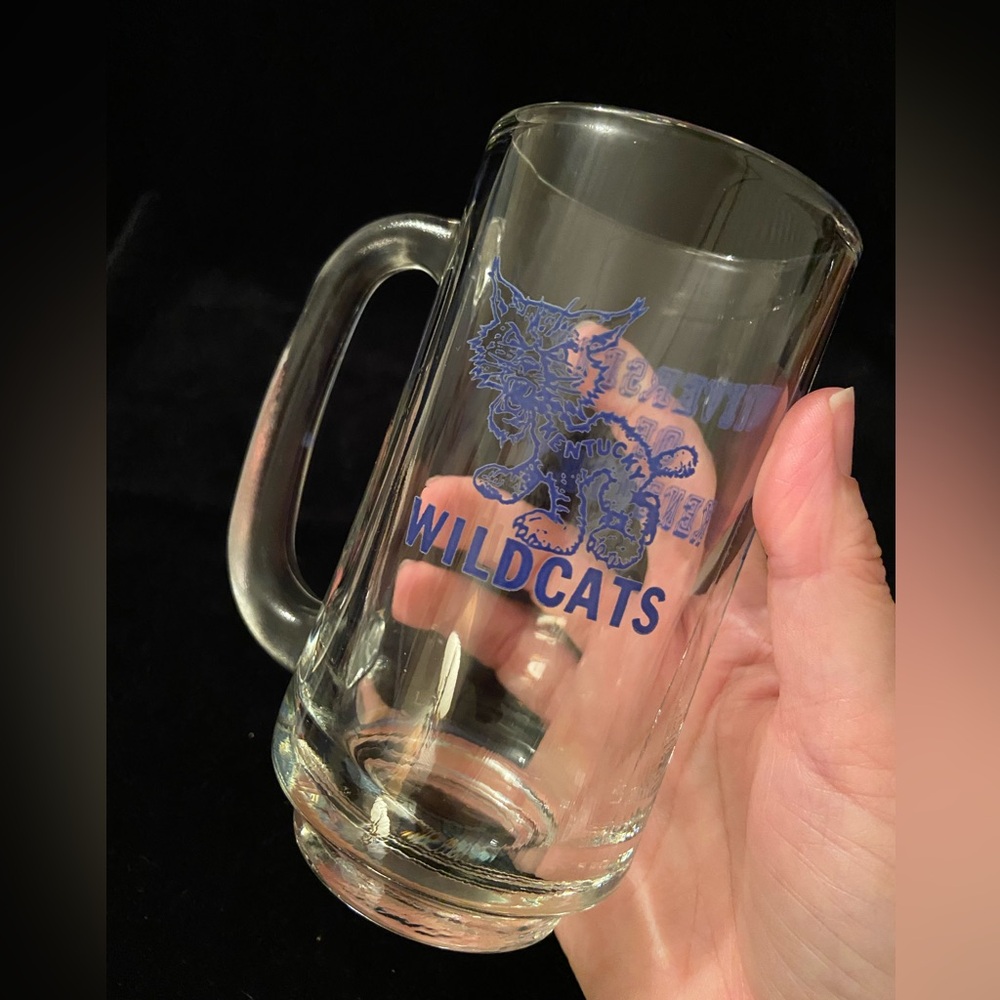 University of Kentucky UK Wildcats Beer Mug Glass NCAA. Rare Vintage